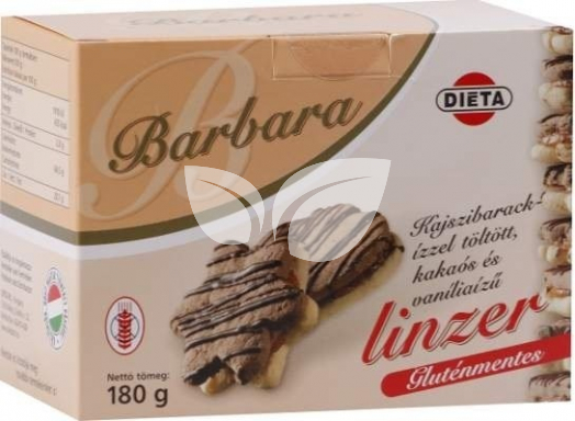Barbara Gluténmentes Kajszibarack ízű Kakaós Vaníliás linzer 180g • Egészségbolt