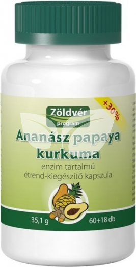 Zöldvér Ananász Papaya Kurkuma Kapszula • Egészségbolt