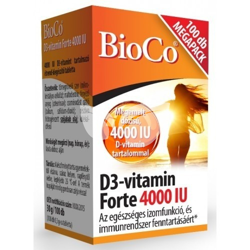 BioCo D3-vitamin Forte 4000IU tabletta • Egészségbolt