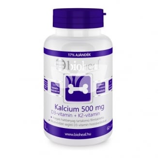 Bioheal Kalcium 500 mg + D3-vitamin + K2-vitamin tabletta