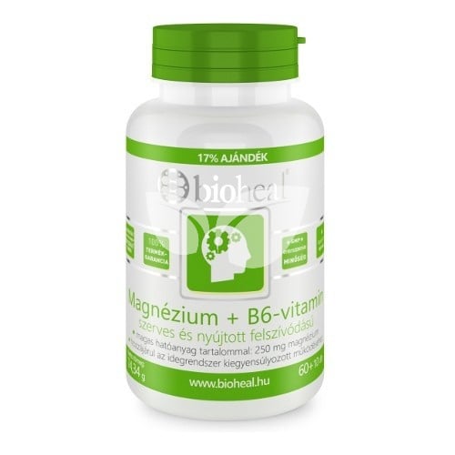 Bioheal Magnézium + B6-vitamin Szerves Nyújtott felszívódású tabletta • Egészségbolt