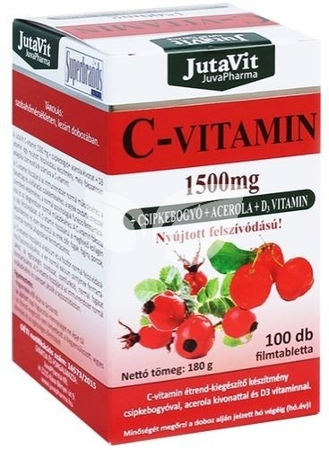 JutaVit C-vitamin+D3 1500mg csipkebogyó+acerola tabletta • Egészségbolt