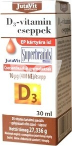JutaVit D-vitamin 400NE 10µg cseppek gyerekeknek és csecsemőknek • Egészségbolt
