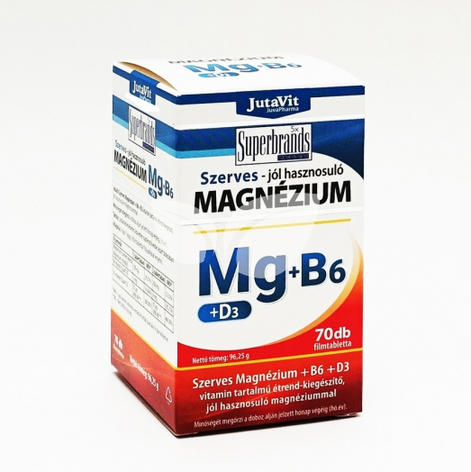 JutaVit Szerves Magnézium + B6 + D3 filmtabletta 70 db • Egészségbolt
