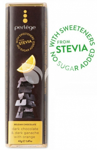 Perlége Belga Stevia Étcsokoládé Narancs 42G • Egészségbolt