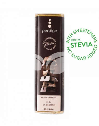 Perlége Belga Stevia Tejcsokoládé 42G • Egészségbolt