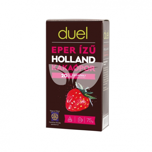 Duel - Holland Ízesített Kakaópor (Eper Ízű) 75 G • Egészségbolt