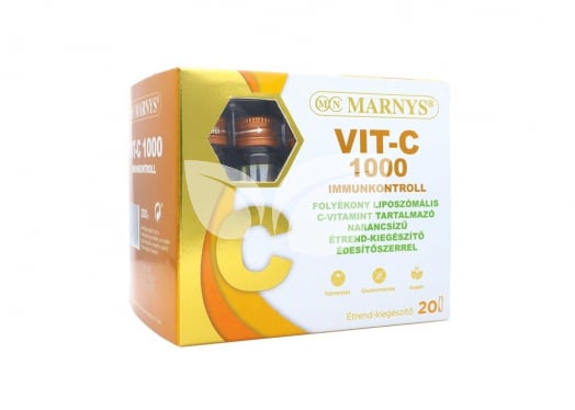 Marnys vit-c 1000 immunkontroll liposzómális C-vitamint tartalmazó narancsízű ivóampulla édesítőszer • Egészségbolt