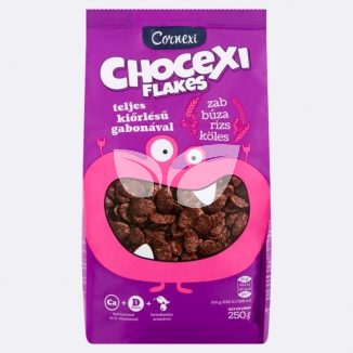 Cornexi Chocexi Flakes Csokoládés teljeskiörlésű gabonával Kalciummal és D - vitaminnal gabonapehely 250 g