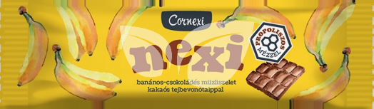 Cornexi Nexi Banános kakaós tejbevonó talppal müzliszelet 25 g • Egészségbolt