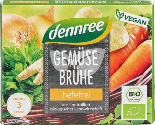 Dennree Bio élesztőmentes zöldség leveskocka 6X10 g • Egészségbolt