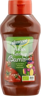 Dennree Bio gyermek ketchup, kristálycukor nélkül, nyomós flakonban, 500 ml