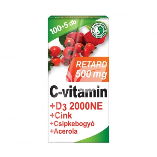 Dr.Chen C-Vitamin 500Mg + D3 + Cink + Csipkebogyó + Acerola Tabletta / Retard