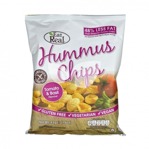 Eat Real hummus chips paradicsom és bazsalikom ízű 45 g • Egészségbolt