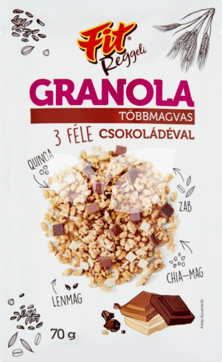 Fit reggeli granola többmagvas 3 féle csokival 70 g • Egészségbolt