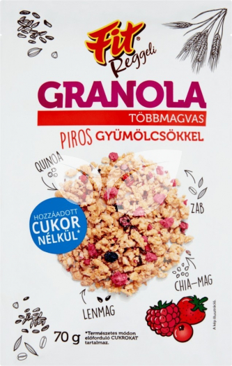 Fit reggeli granola többmagvas pirosgyümölcsökkel 70 g • Egészségbolt