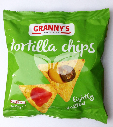 Granny's enyhén sós tortilla chips gluténmentes 60 g • Egészségbolt