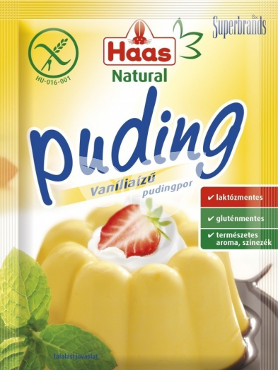 Haas natural pudingpor vanília 40 g • Egészségbolt