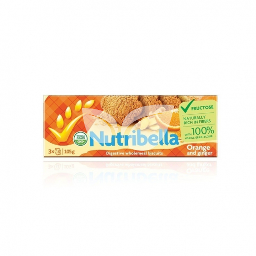 Nutribella narancsos keksz fruktózzal és gyömbérrel 105 g • Egészségbolt