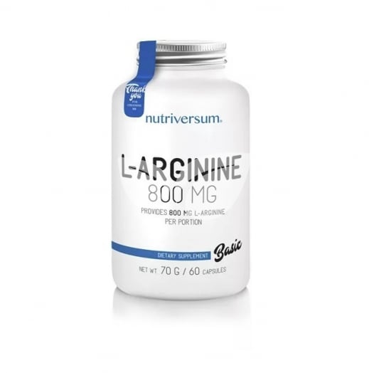 Nutriversum - BASIC - L-Arginine 800 mg ízesítetlen 60 db • Egészségbolt