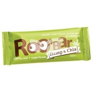 Roobar 100% raw bio gyümölcsszelet kender prozein-chia mag 30 g • Egészségbolt