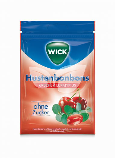 Wick Cseresznye és Eukaliptusz ízű torokcukorka cukormentes 72 g