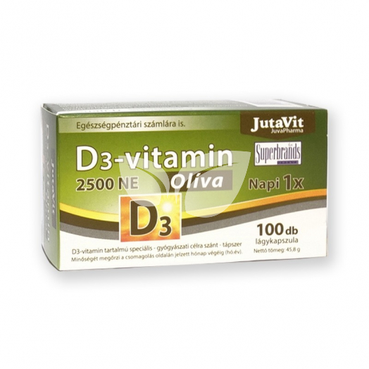 JutaVit Napi 1x D3-Vitamin 2500 NE Oliva 100 db • Egészségbolt