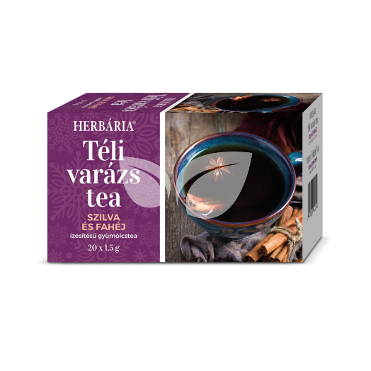 Herbária Téli varázs szilva-fahéj ízű gyümölcs tea filter 20x1,5g • Egészségbolt