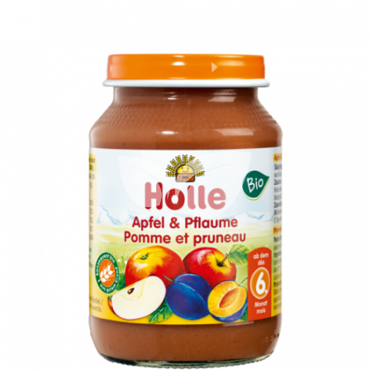 Holle Bio bébiétel almával és szilvával 190 g • Egészségbolt