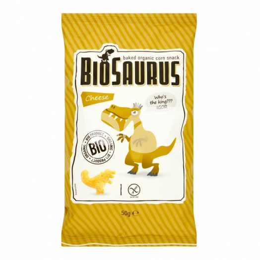 Biopont BioSaurus sajtos ízű extrudált kukoricás snack 50 g • Egészségbolt