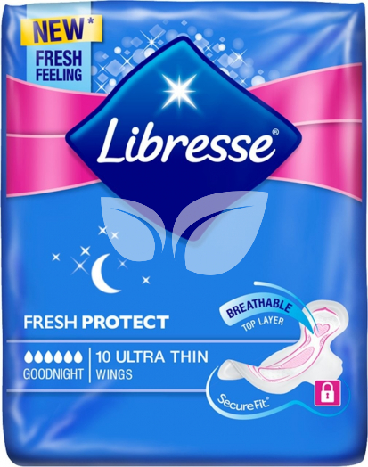 Libresse Ultra Thin Goodnight vékony, szárnyas egészségügyi betét éjszakai használatra • Egészségbolt