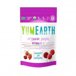 Yumearth Organikus C-Vitaminos Nyalóka - Gránátalma Eper Áfonya Meggy 85 G (14 Db)