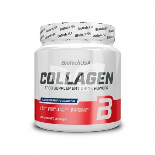 BiotechUsa Collagen Fekete Málna 300 g • Egészségbolt