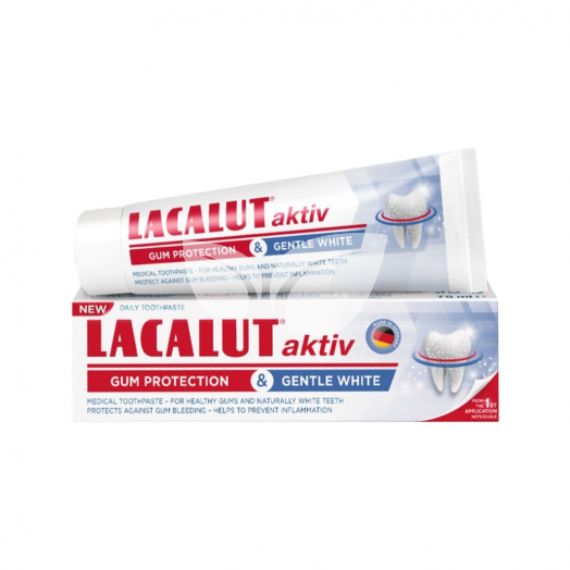 Lacalut Aktiv Gum Protection & Gentle White fogkrém 75 ml • Egészségbolt