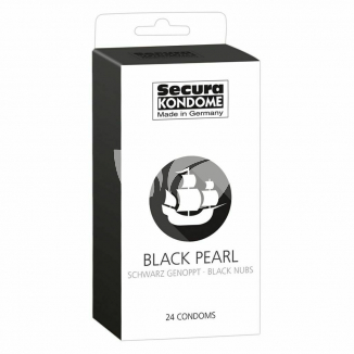 Secura Black Pearl - gyöngyös fekete óvszerek