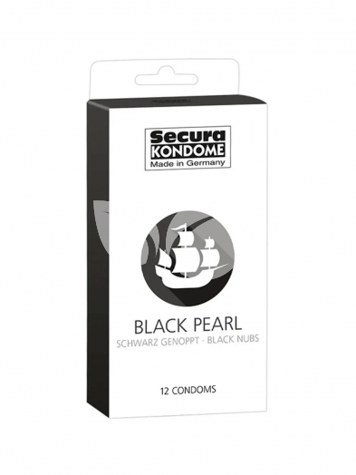 Secura black pearl gyöngyös fekete óvszerek - 12 db • Egészségbolt