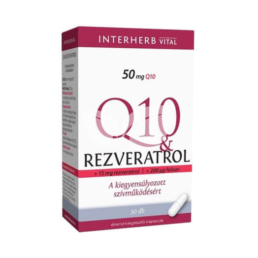 Interherb Q10 rezveratrol kapszula 30 db • Egészségbolt