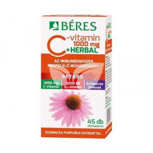 Béres Retard C-vitamin 1000 mg + Herbal filmtabletta 45 db • Egészségbolt