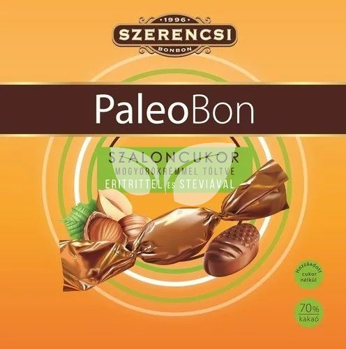 Paleobon Szaloncukor mogyorókrémmel töltött étcsokoládé 250 g • Egészségbolt