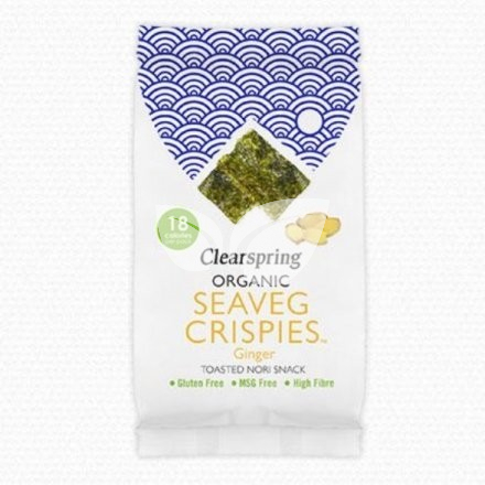 Clearspring bio ropogós tengeri alga snack gyömbéres 4 g • Egészségbolt