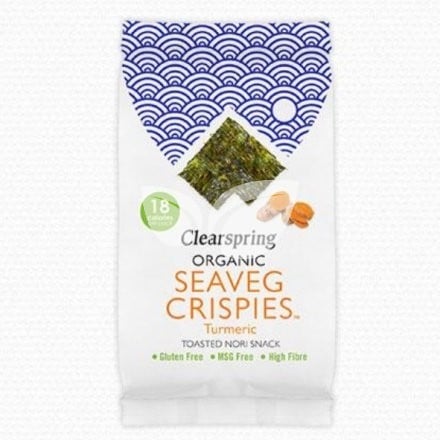 Clearspring bio ropogós tengeri alga snack kurkumás 4 g • Egészségbolt
