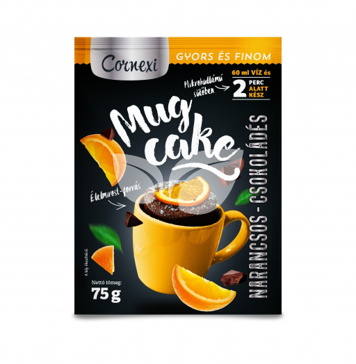 Cornexi mug cake csokoládés-narancsos alappor bögrés sütemény készítéséhez 75 g • Egészségbolt