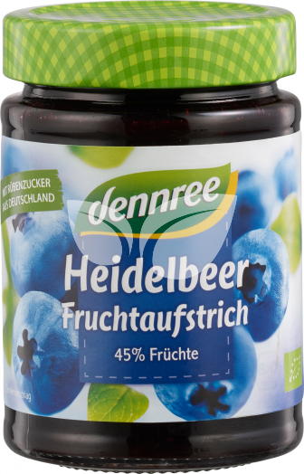 Dennree bio lekvár áfonyából 55% gyümölcstartalommal 340 g • Egészségbolt