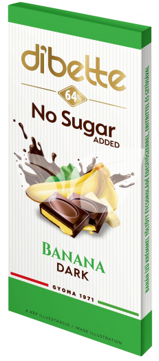Dibette nas banán ízű krémmel töltött étcsokoládé hozzáadott cukor nélkül édesítőszerekkel 80 g • Egészségbolt