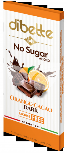 Dibette nas narancs ízű kakaós krémmel töltött étcsokoládé hozzáadott cukor nélkül 80 g • Egészségbolt