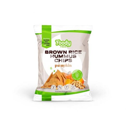 Foody Free gluténmentes barna rizs és hummusz chips sütőtökkel 50 g • Egészségbolt
