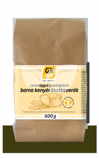 Gk Food lisztkeverék lenmaggal gazdagított barna kenyér 600 g • Egészségbolt