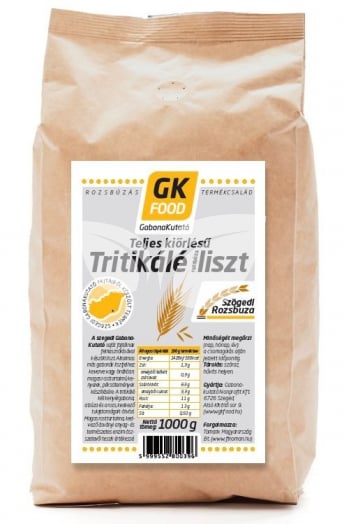 Gk Food teljes kiőrlésű tritikálé liszt 1000 g • Egészségbolt