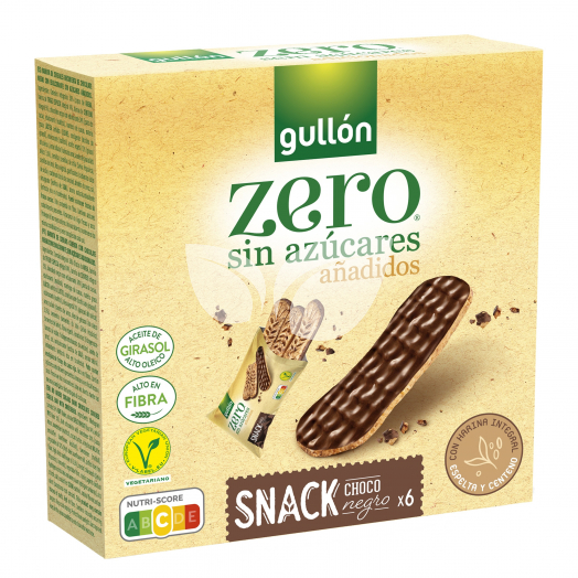 Gullón snack zero étcsokoládés szelet 6x25g 150 g • Egészségbolt