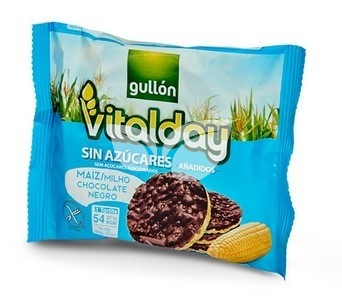 Gullón vitalday gluténmentes étcsokoládés puffasztott kukorica szelet cukor hozzáadása nélkül 25 g • Egészségbolt